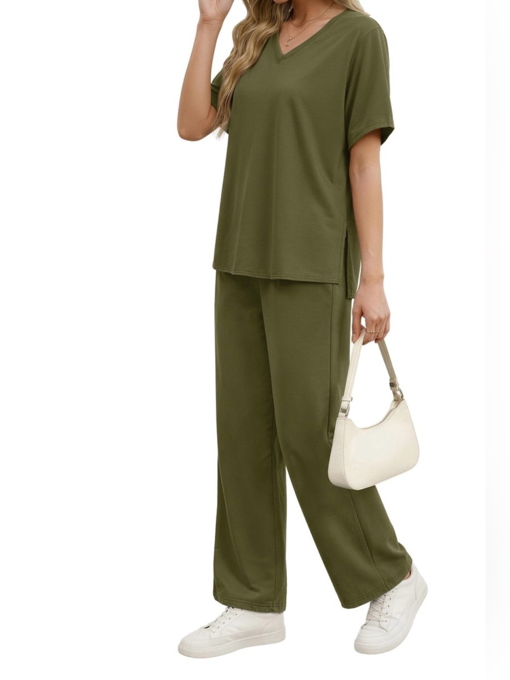 NWT Fantaslook Two Piece Loungewear Set - Army Green (2XL)